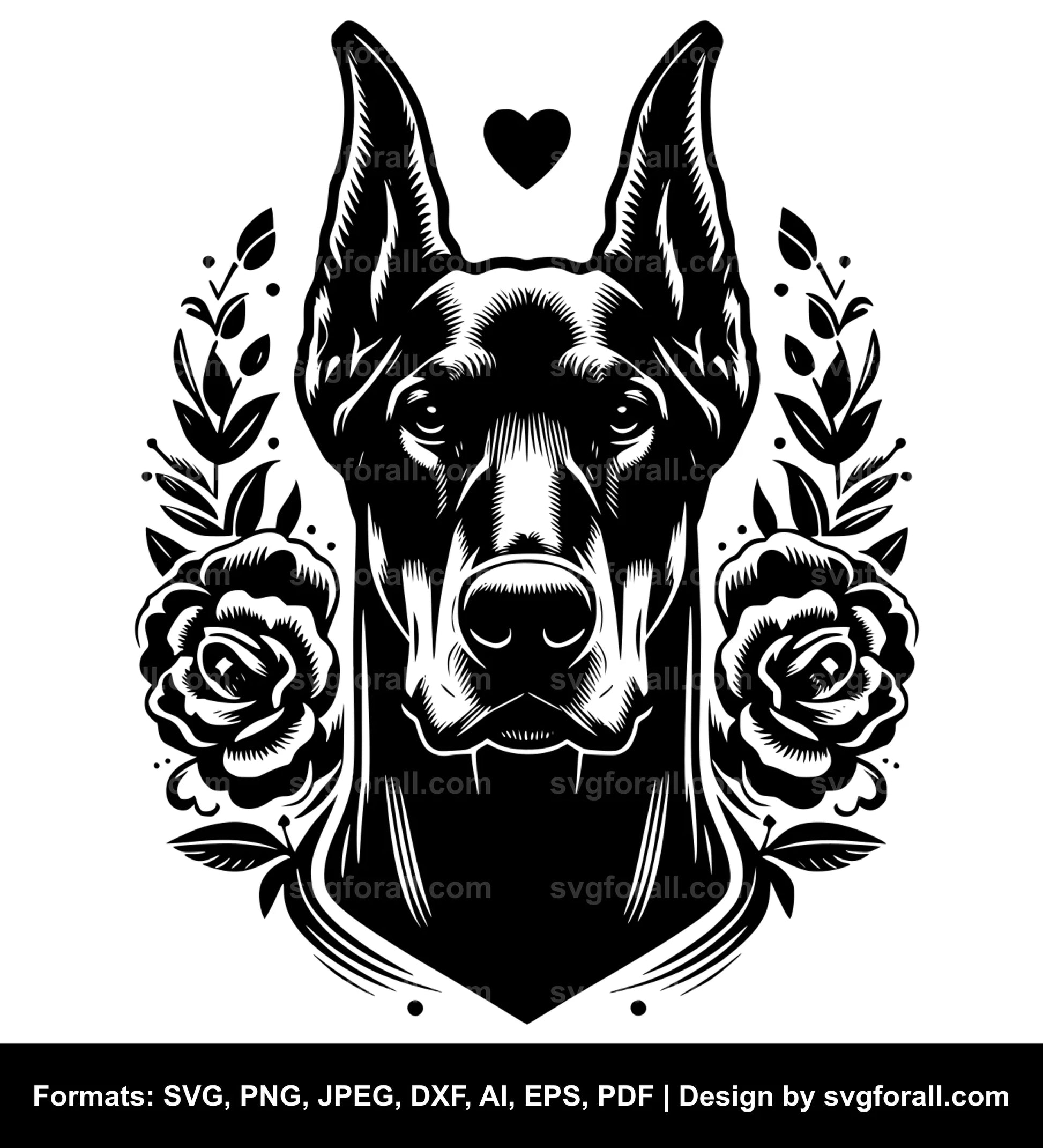 Doberman Pinscher Dog SVG Design