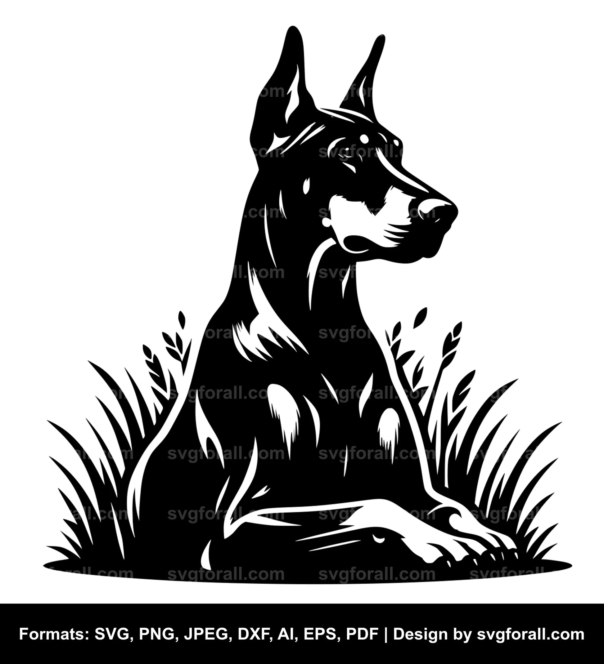 Doberman Pinscher Dog SVG PNG