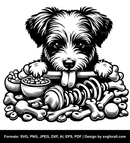 Dog Eating Black SVG