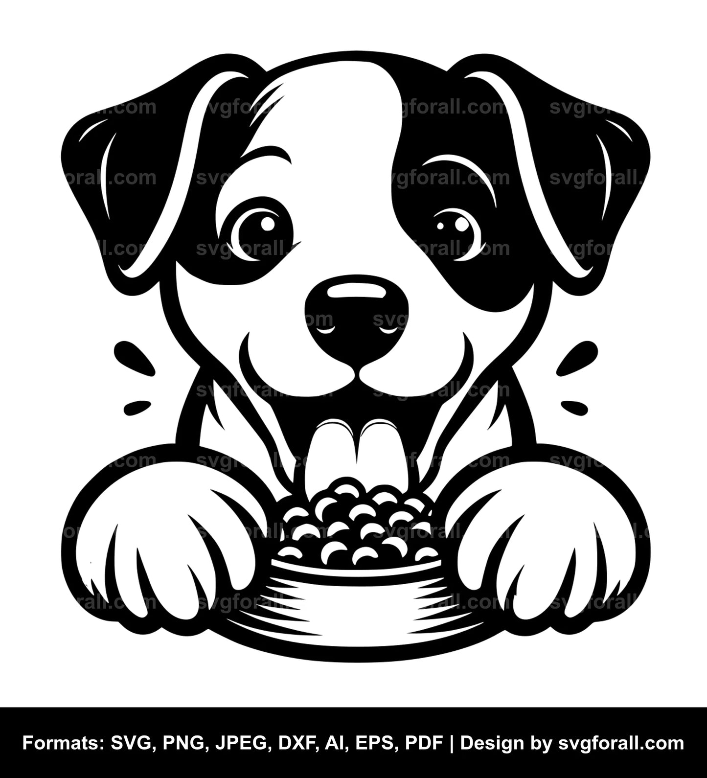 Dog Eating SVG Vector