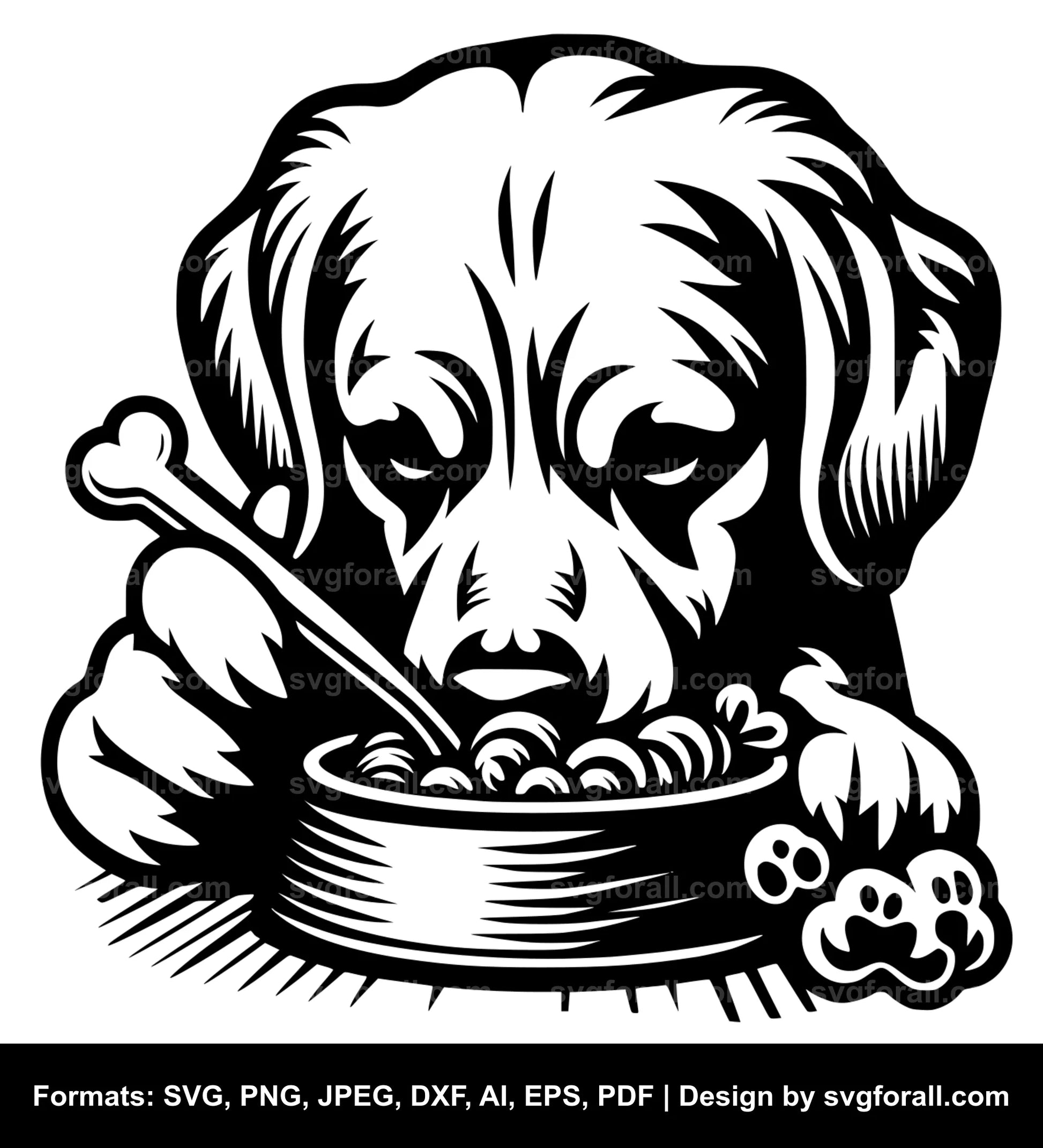 Dog Eating Vector SVG