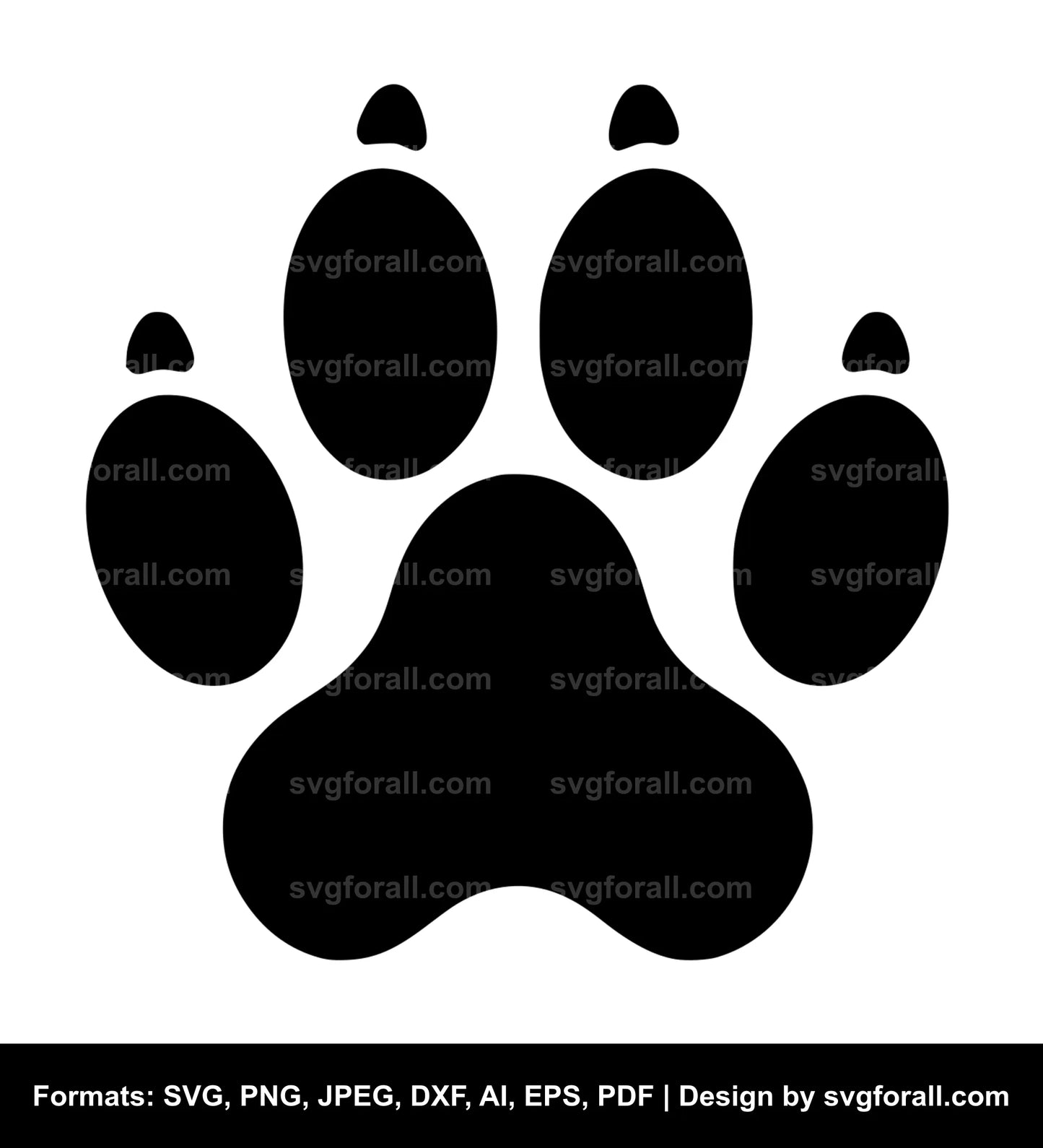 Dog Footprint Black SVG