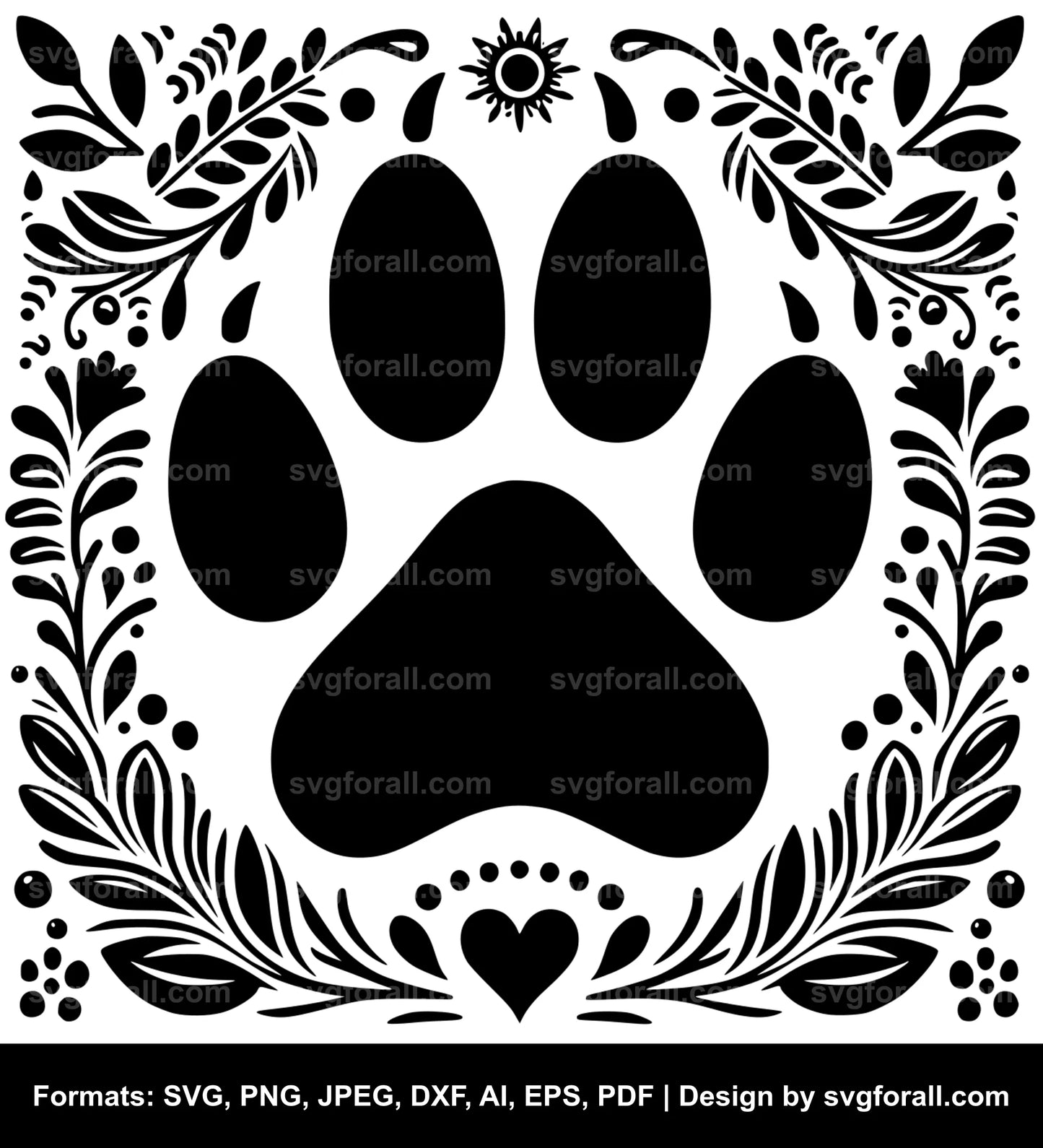 Dog Footprint SVG PNG