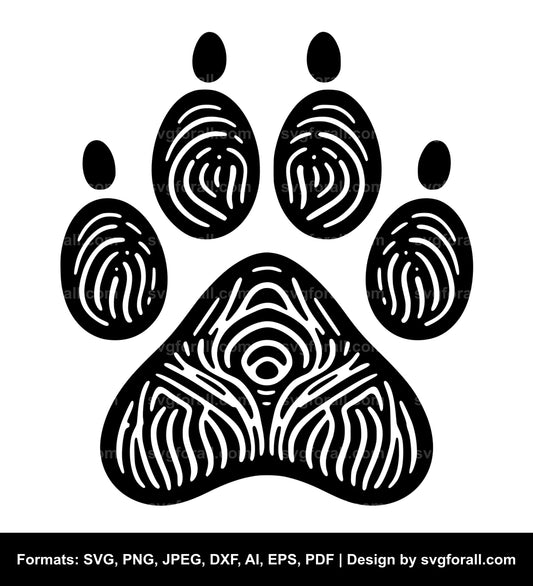 Dog Footprint SVG Vector