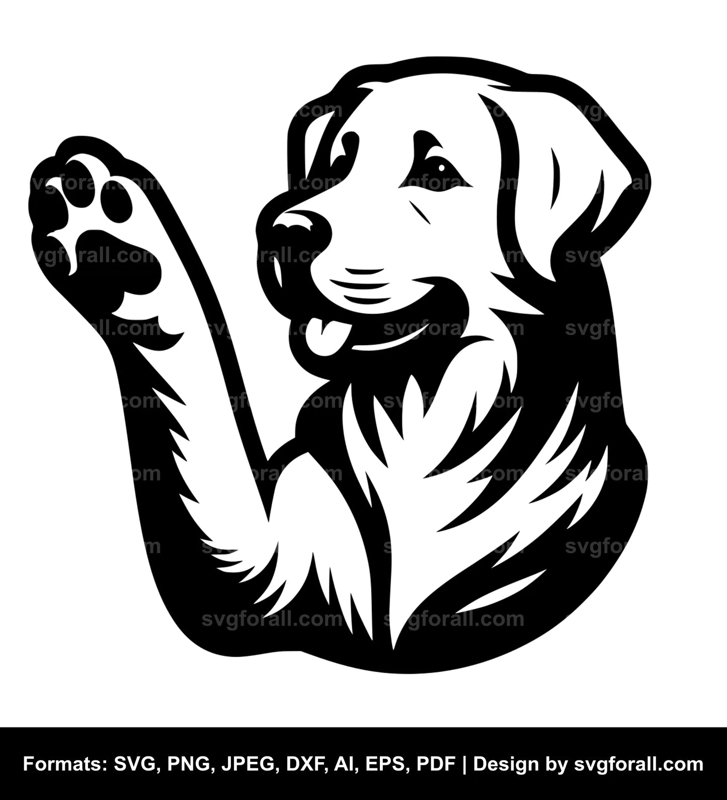 Dog Giving Paw Black SVG