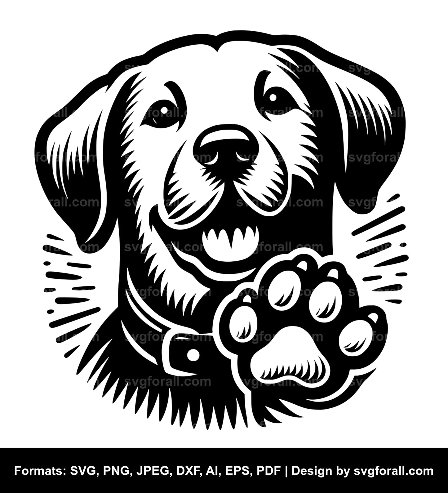 Dog Giving Paw Vector SVG