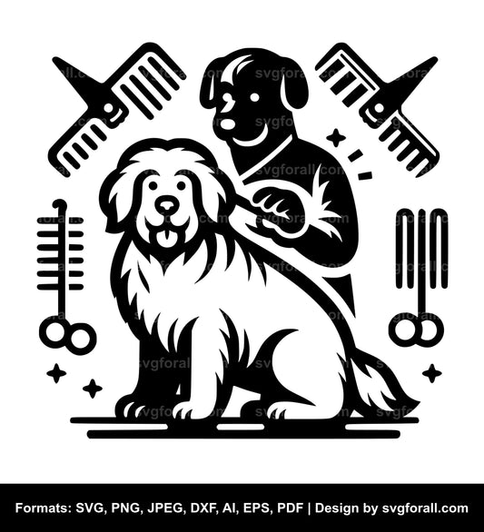 Dog Grooming Black SVG