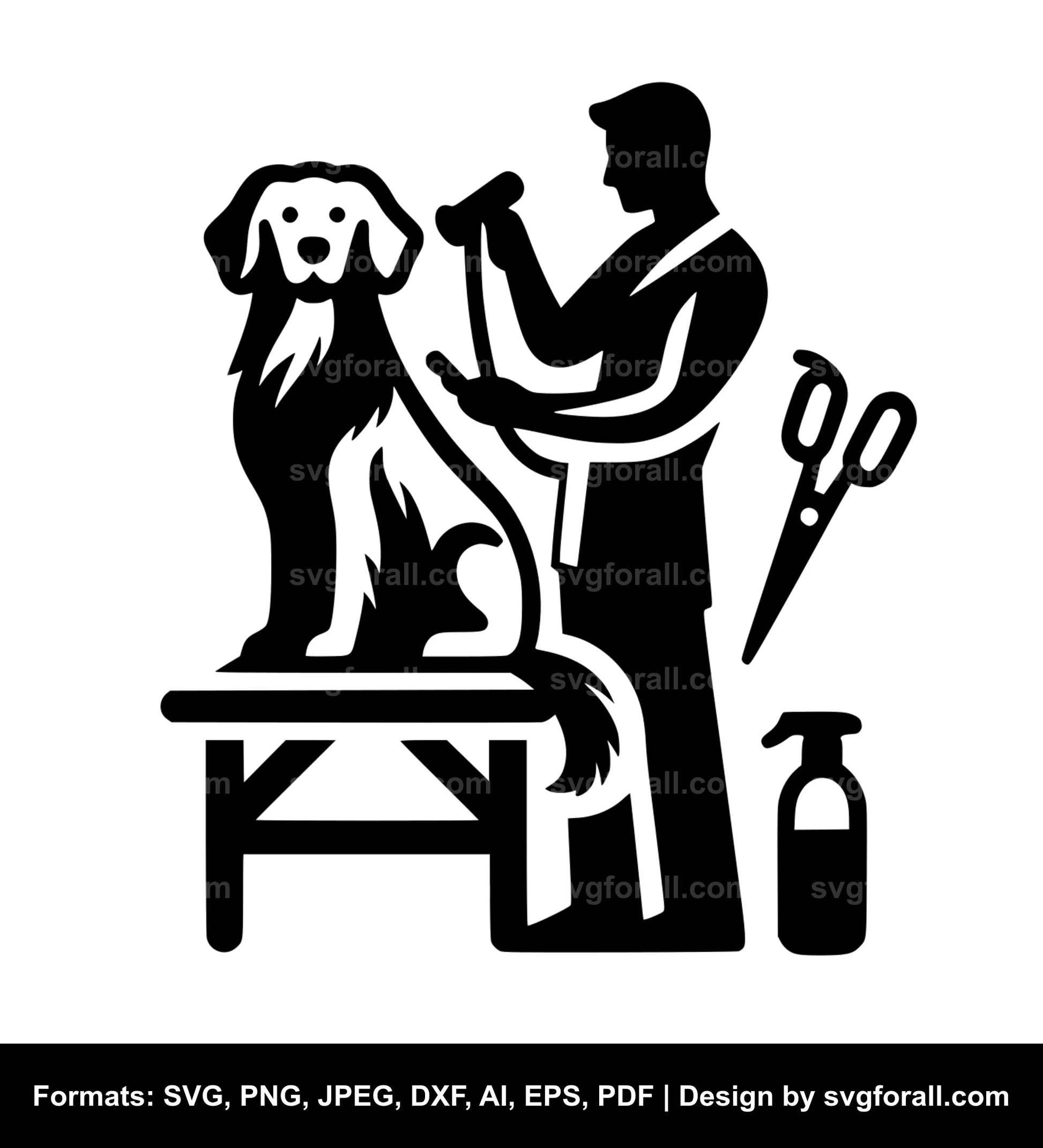 Dog Grooming Vector SVG