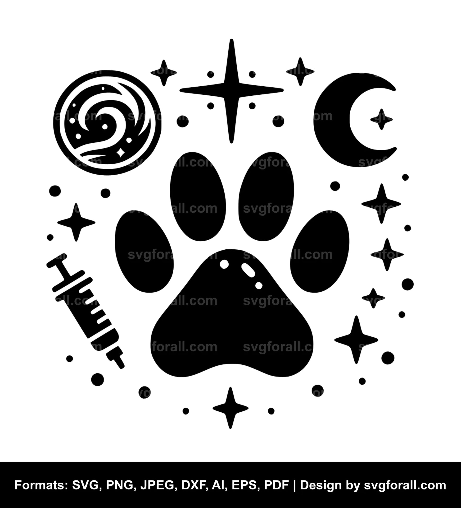 Dog Paw SVG Vector