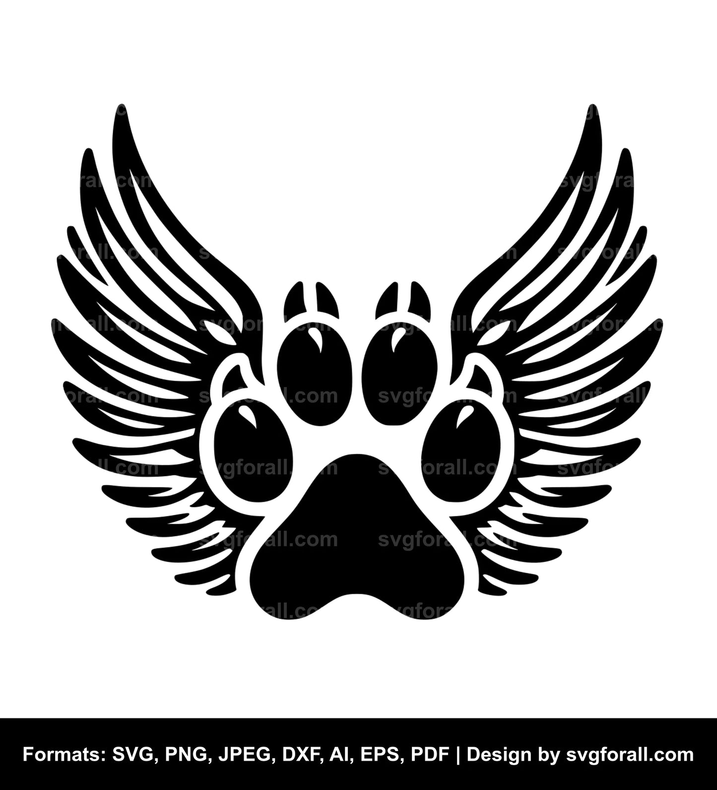 Dog Paw With Wings SVG