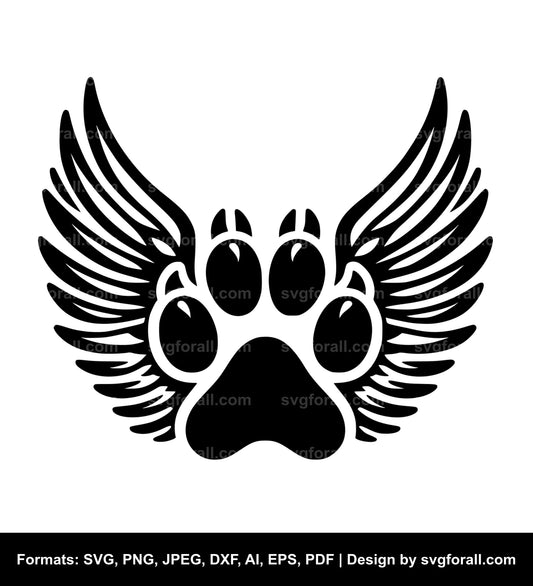 Dog Paw With Wings SVG