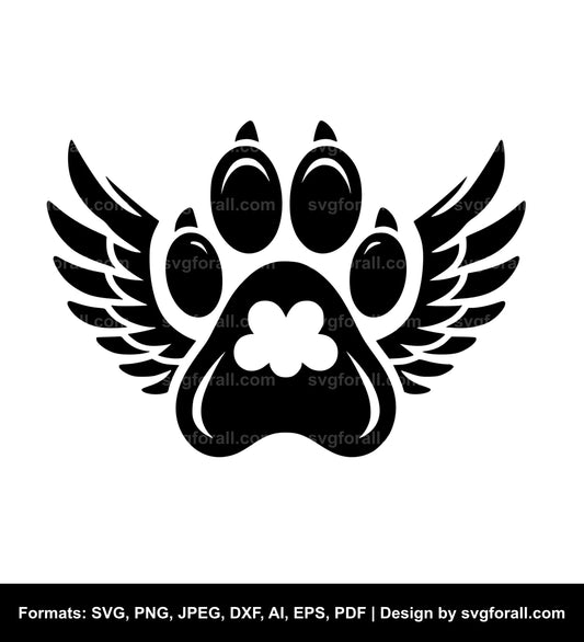 Dog Paw With Wings SVG File