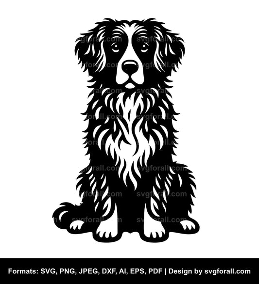 Dog Sitting Black SVG