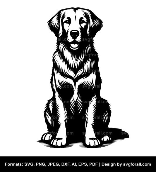 Dog Sitting Vector SVG