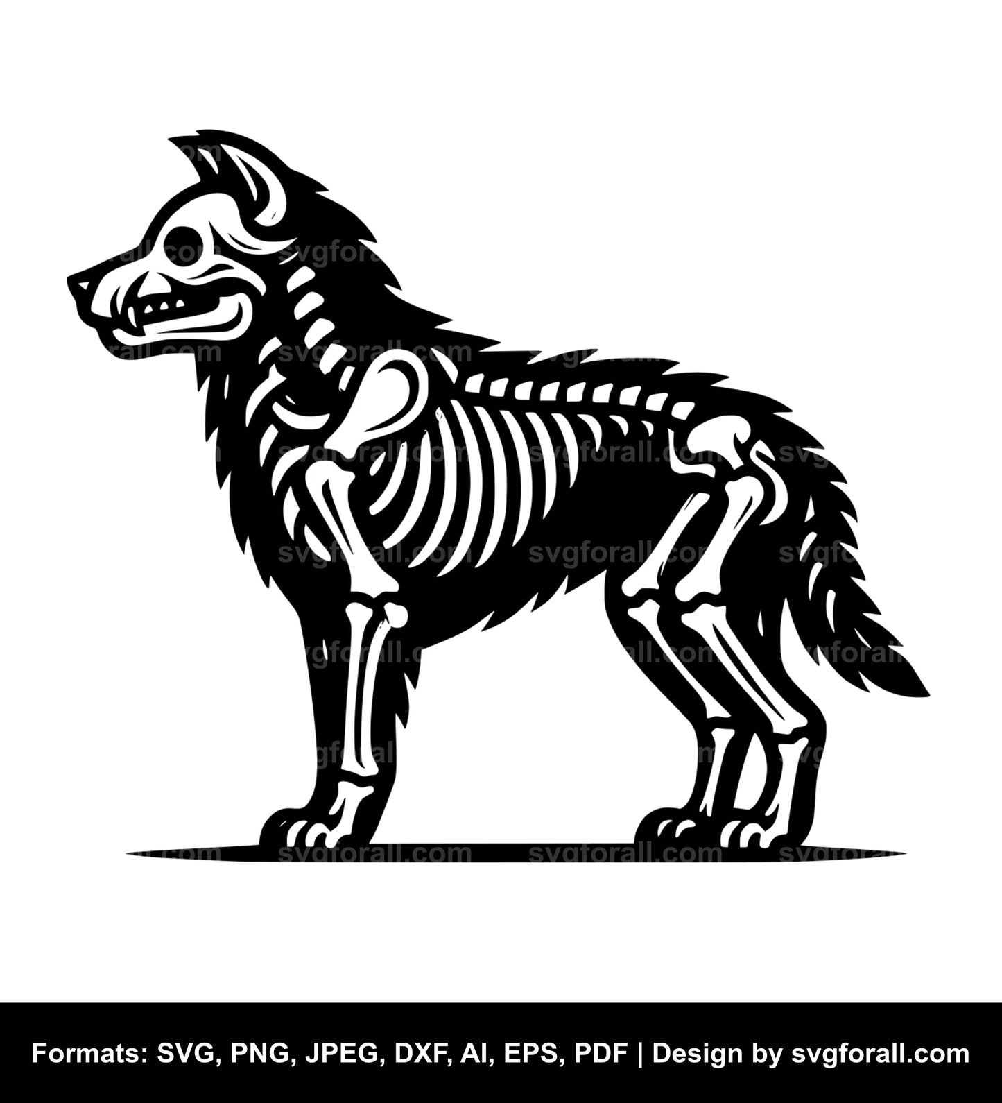 Dog Skeleton SVG Clipart