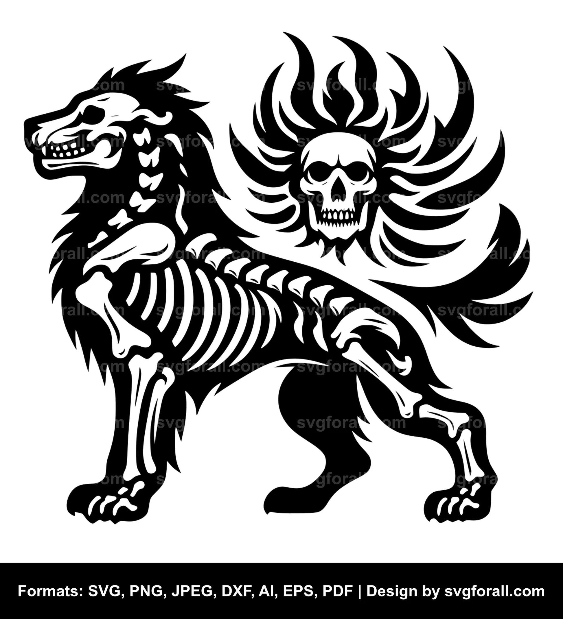 Dog Skeleton SVG Design