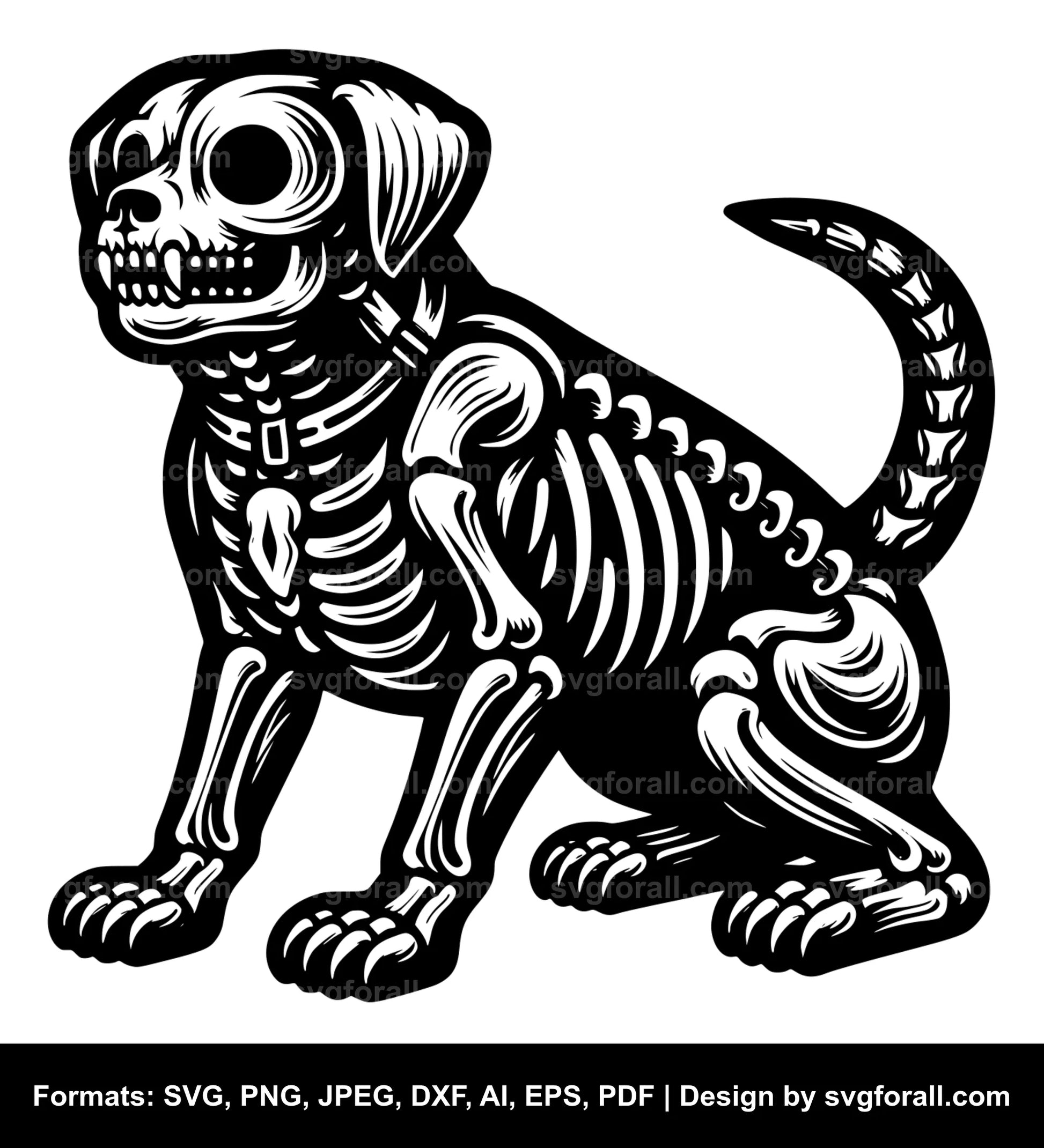 Dog Skeleton SVG Vector