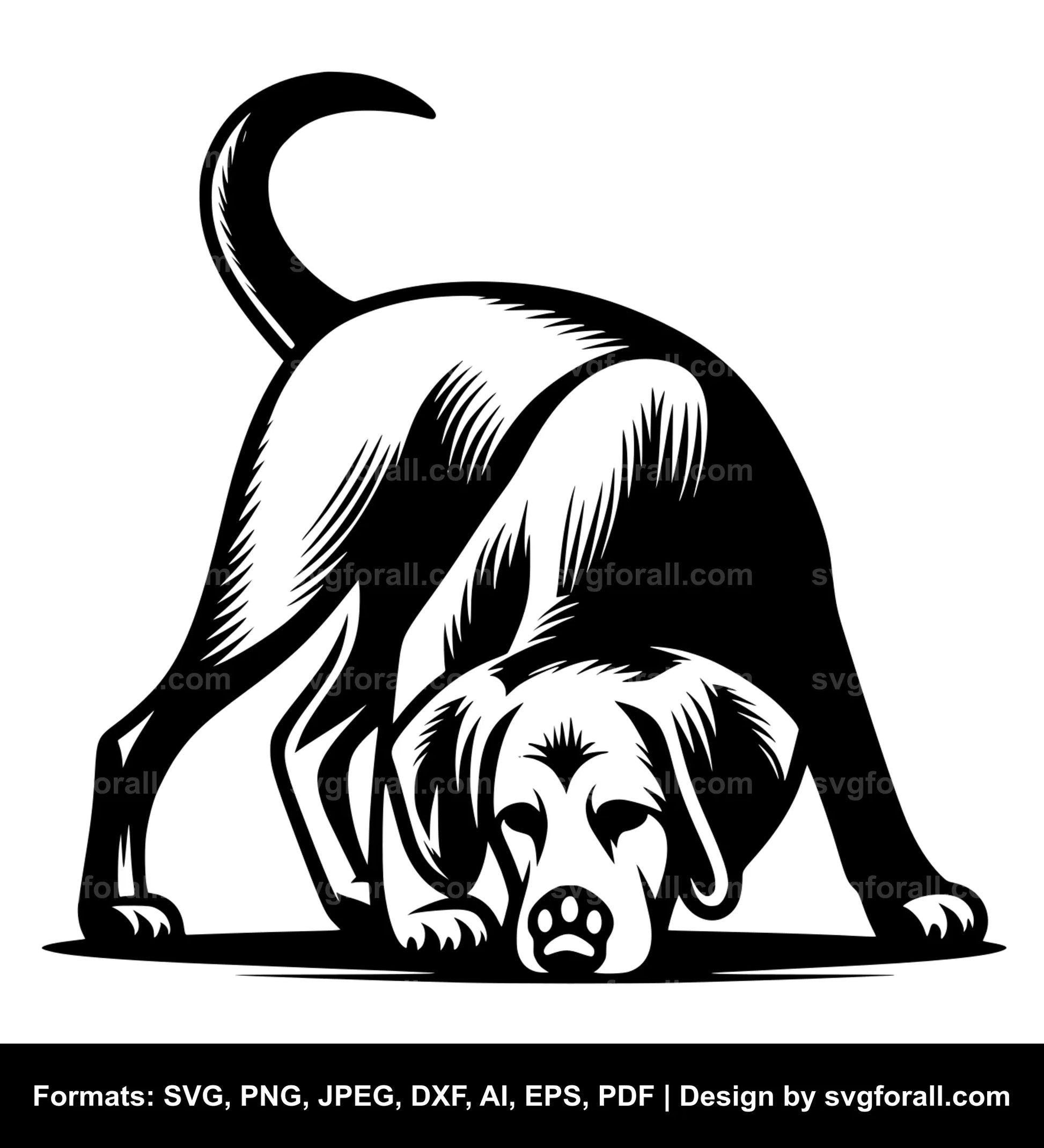 Dog Sniffing Black SVG