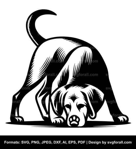 Dog Sniffing Black SVG