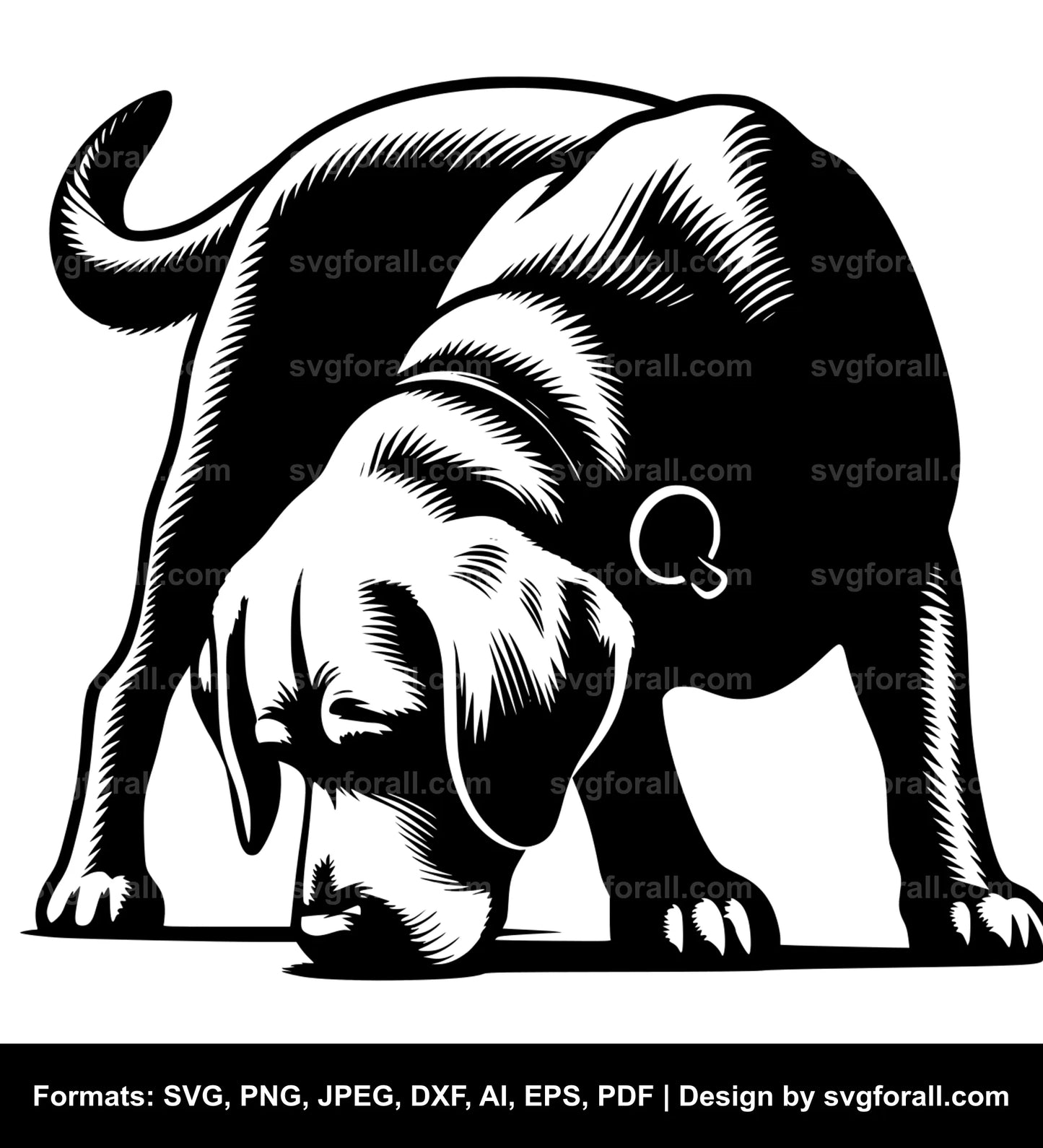 Dog Sniffing Vector SVG