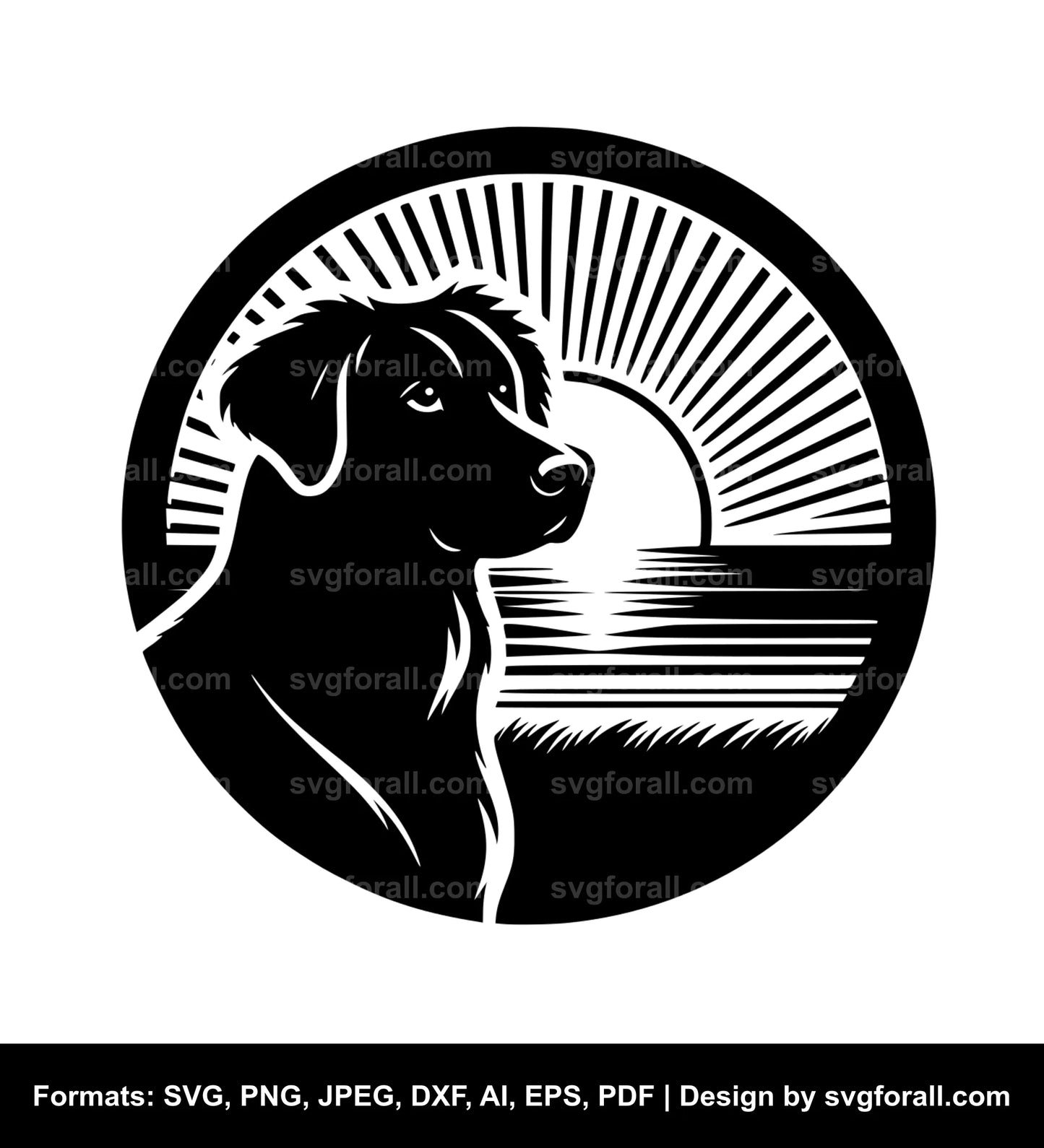 Dog Sunset SVG