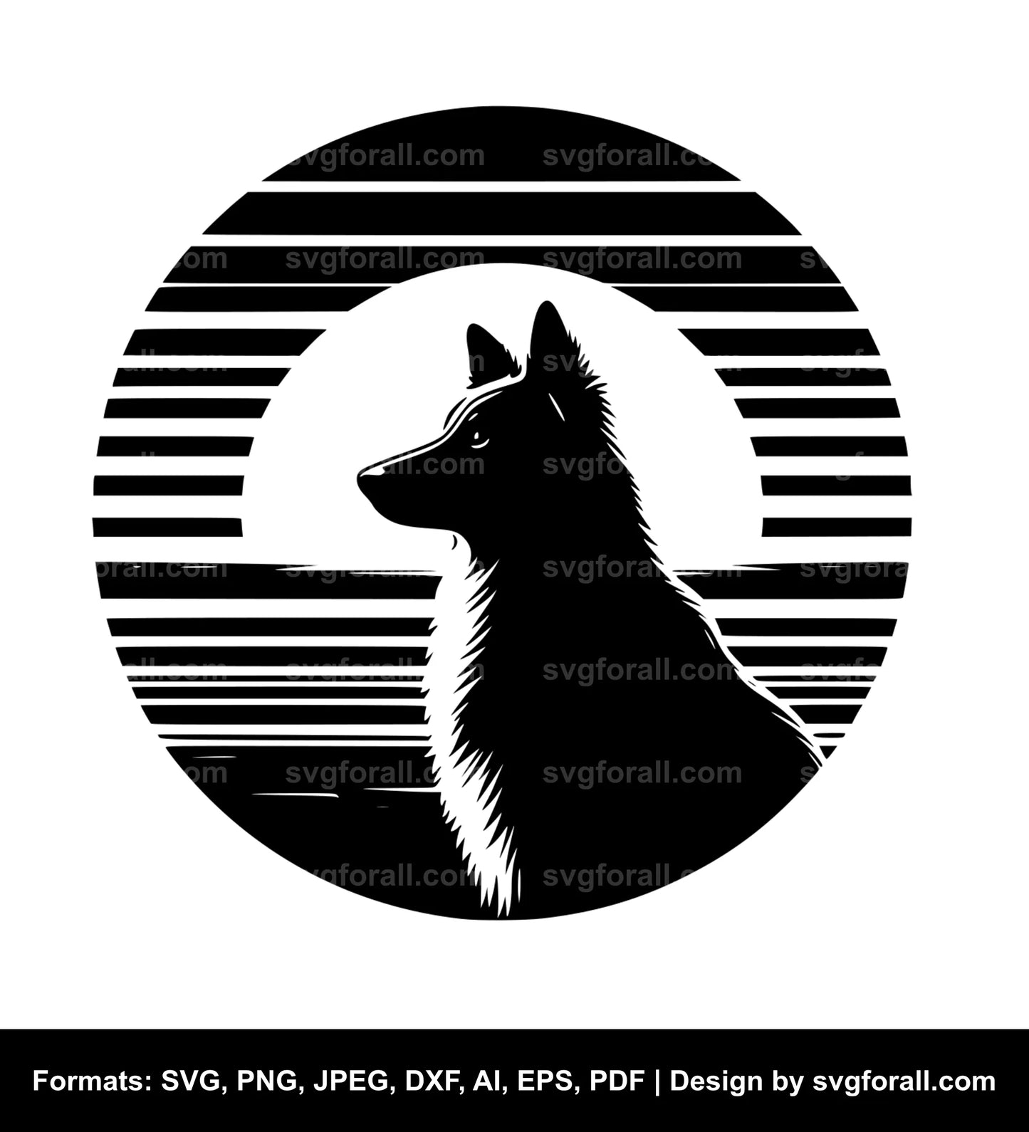 Dog Sunset SVG Design