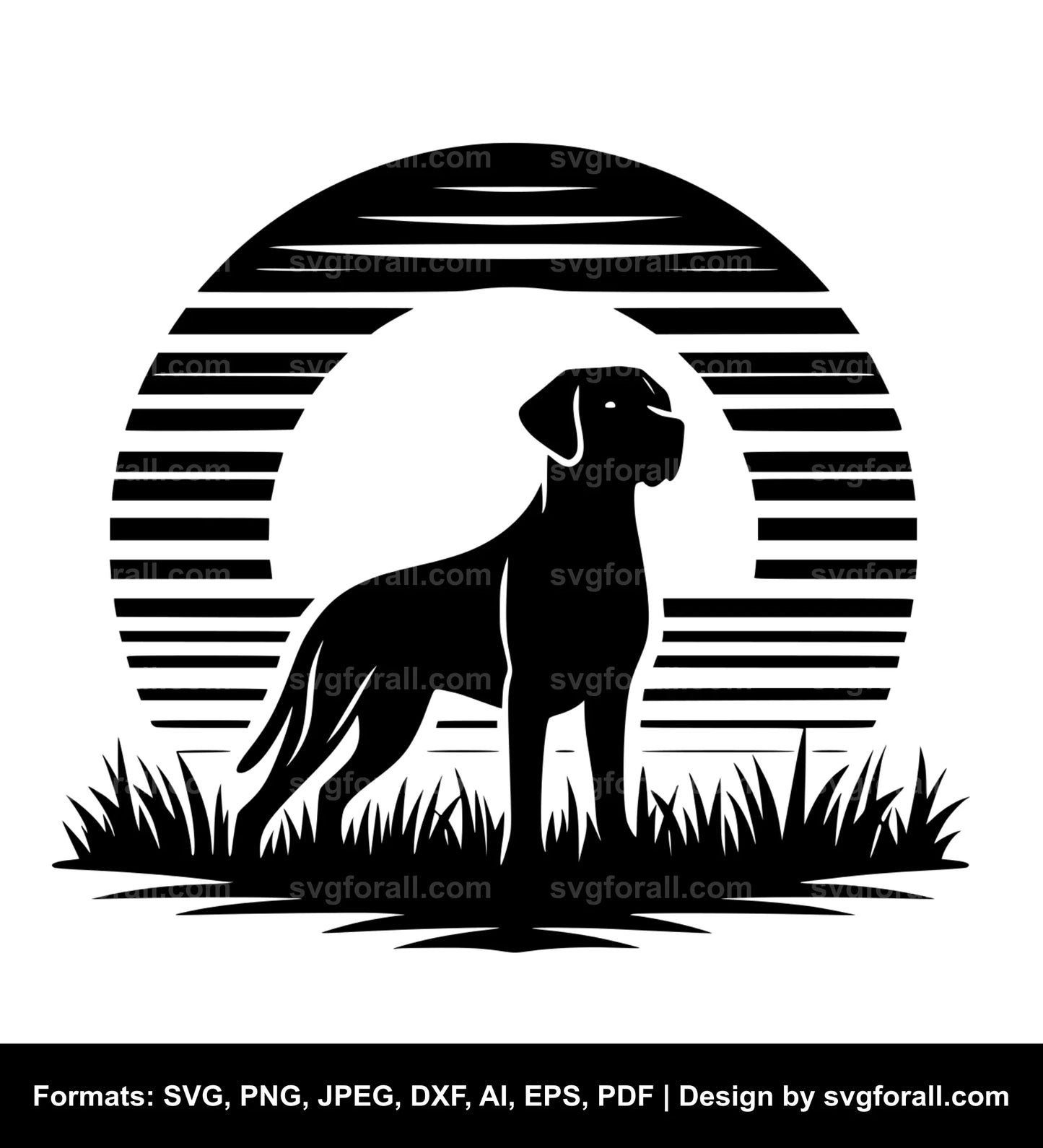 Dog Sunset Vector SVG