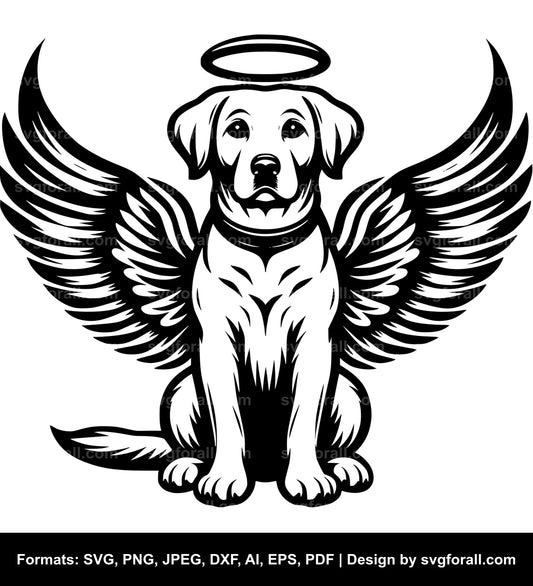 Dog With Angel Wings SVG Vector