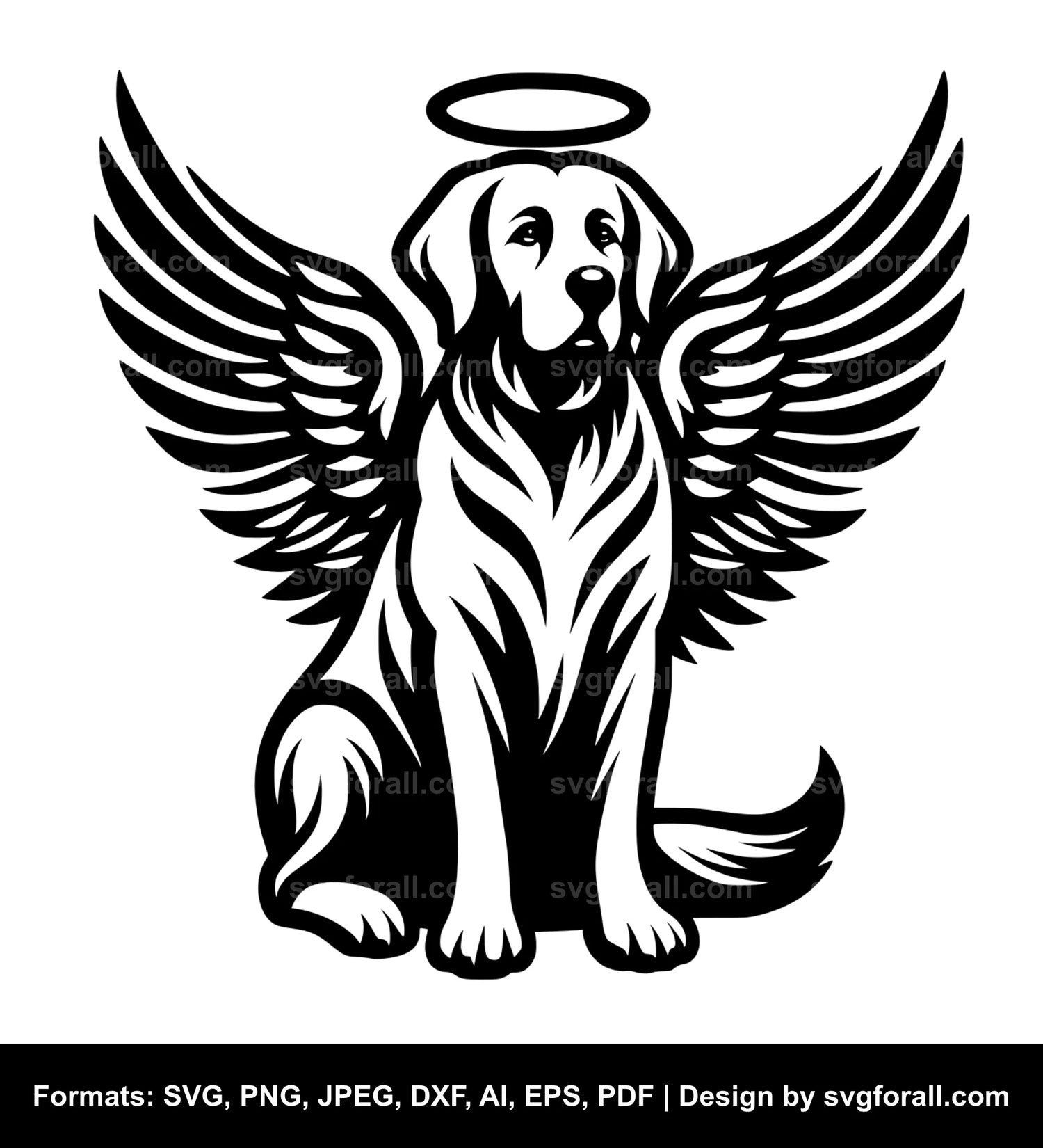 Dog With Angel Wings Vector SVG