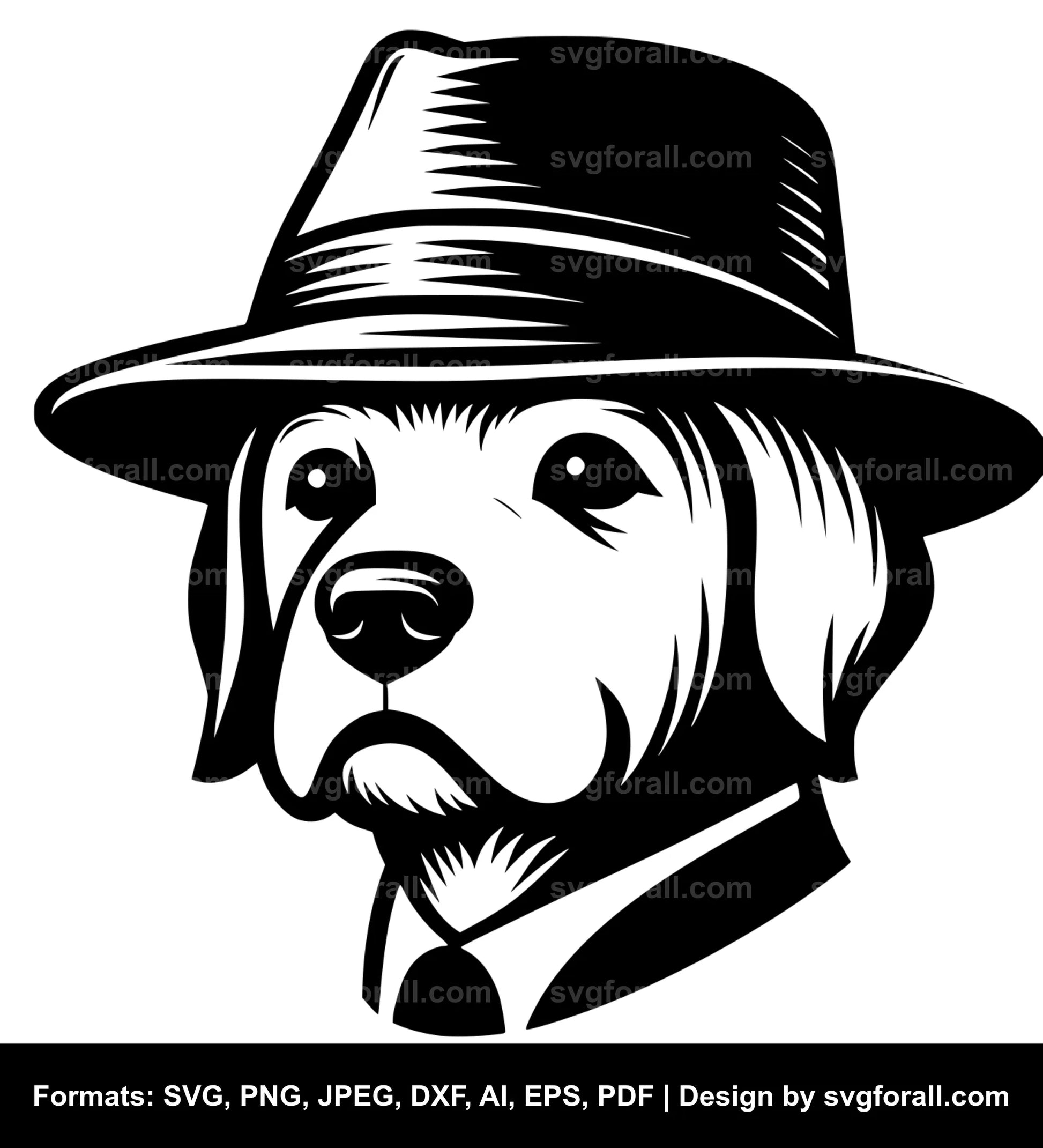 Dog With Hat SVG Vector