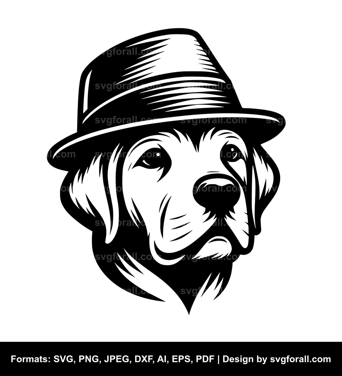 Dog With Hat Vector SVG