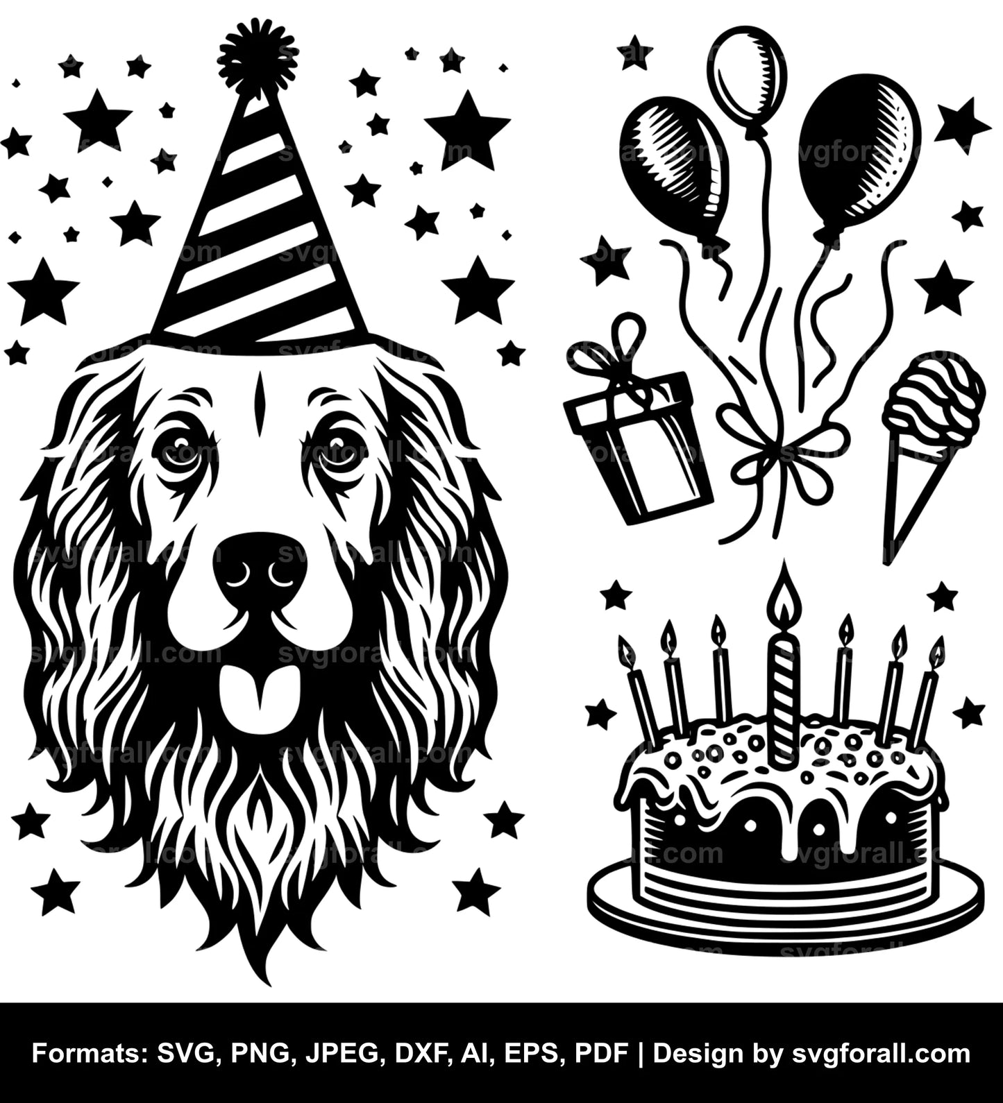 Dog With Party Hat SVG