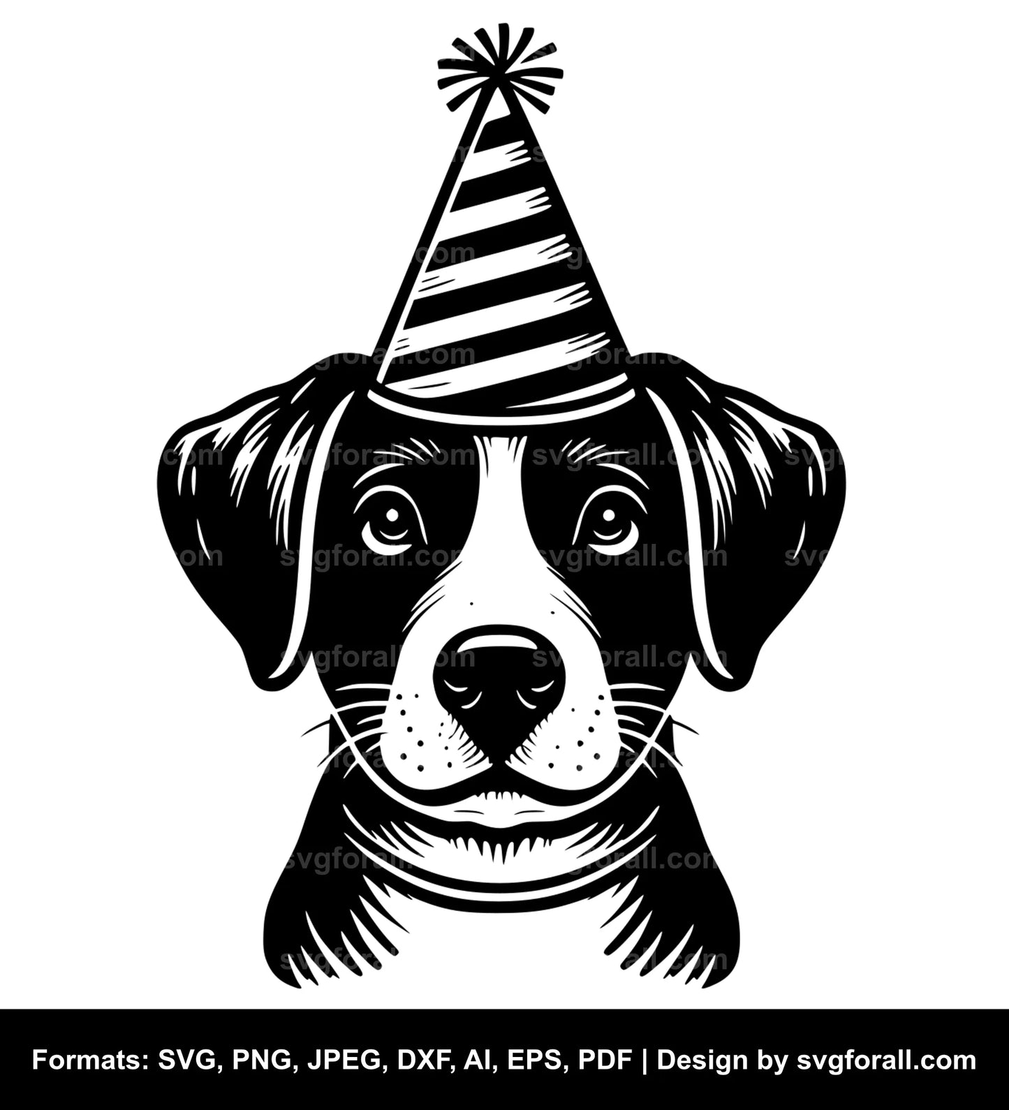 Dog With Party Hat SVG PNG