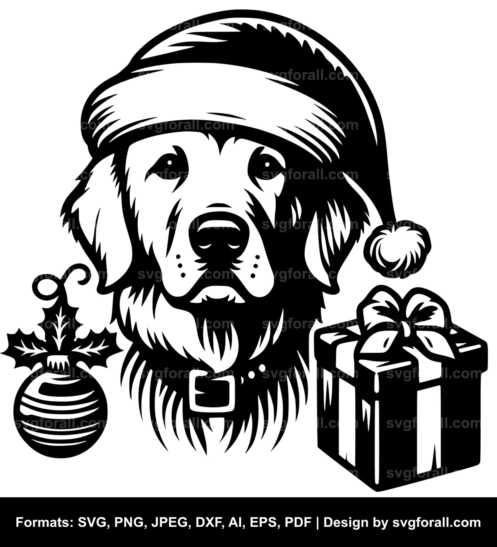 Dog With Santa Hat Cricut SVG