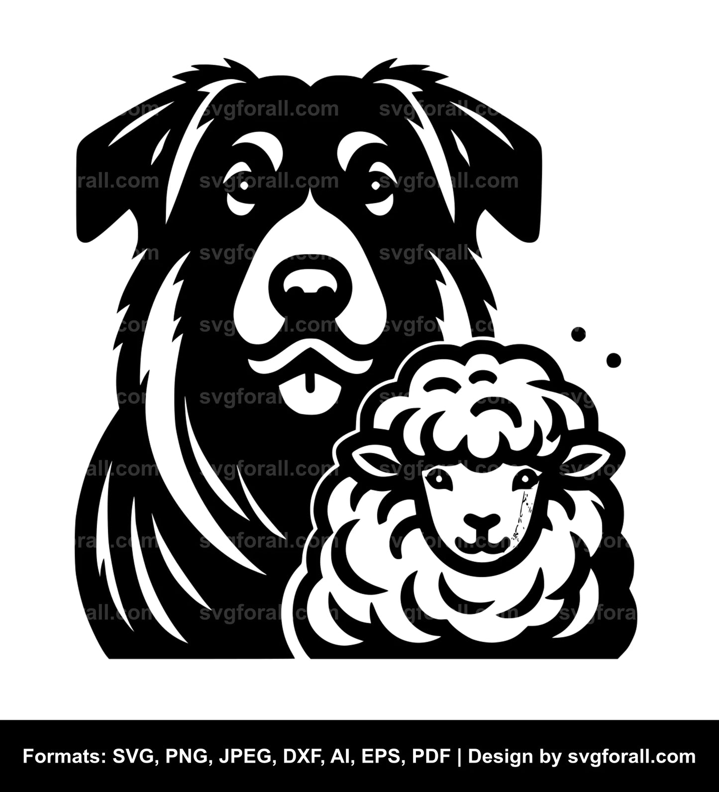 Dog With Sheep SVG