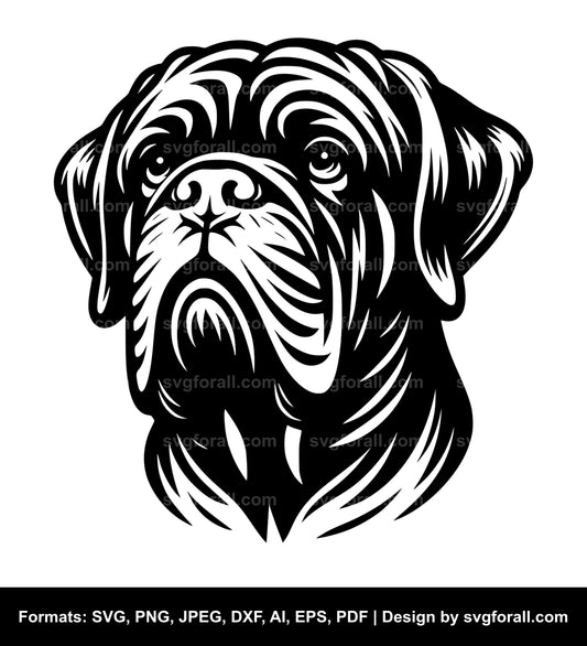 Dogue De Bordeaux Dog Black SVG