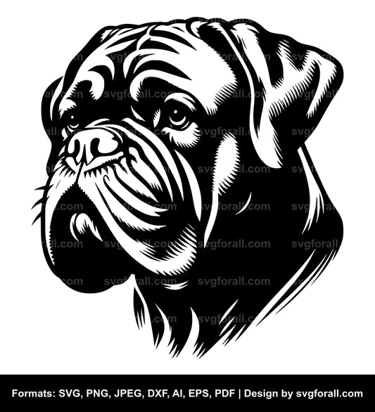 Dogue De Bordeaux Dog Cricut SVG