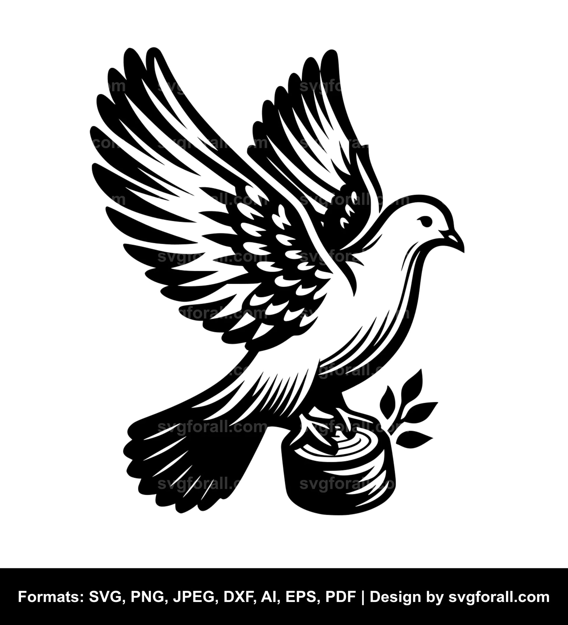 Dove Bird Black SVG