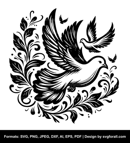 Dove Bird Flying SVG File