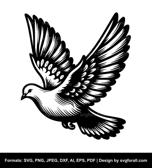 Dove Bird Flying SVG Vector