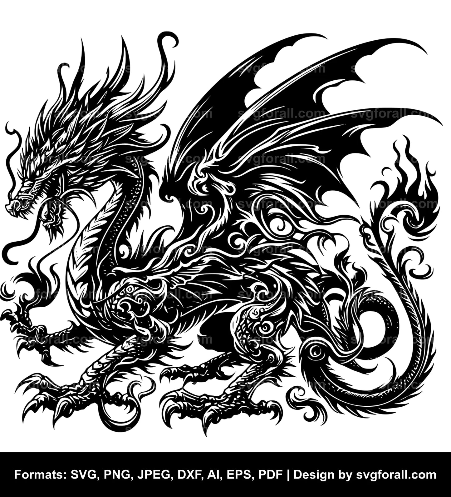 Dragon Black SVG PNG