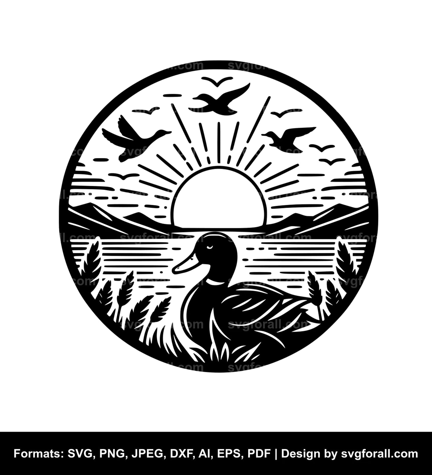 Duck Sunset Cricut SVG