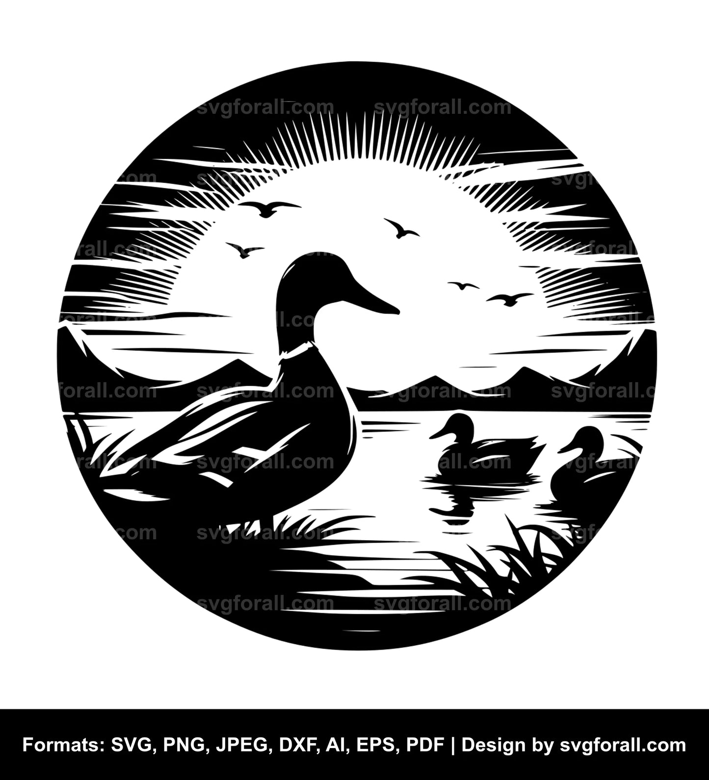 Duck Sunset SVG