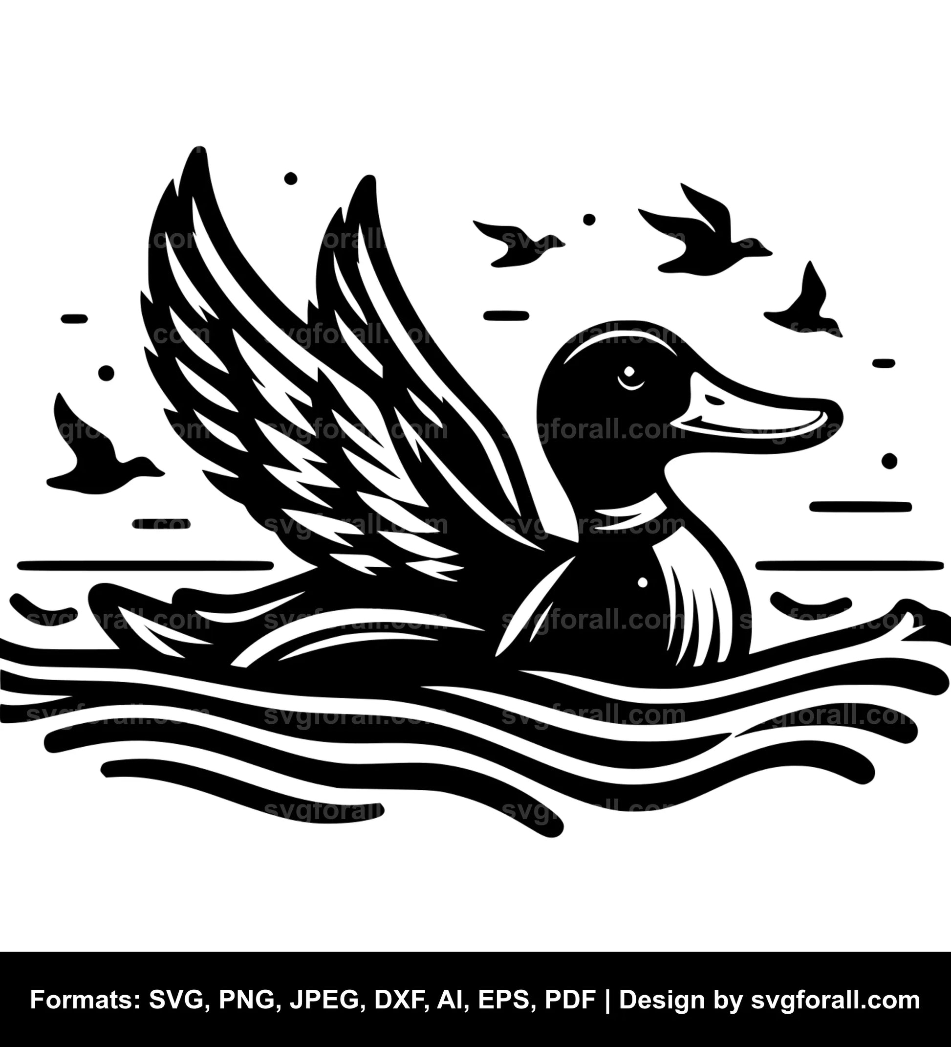 Duck Swimming Cricut SVG