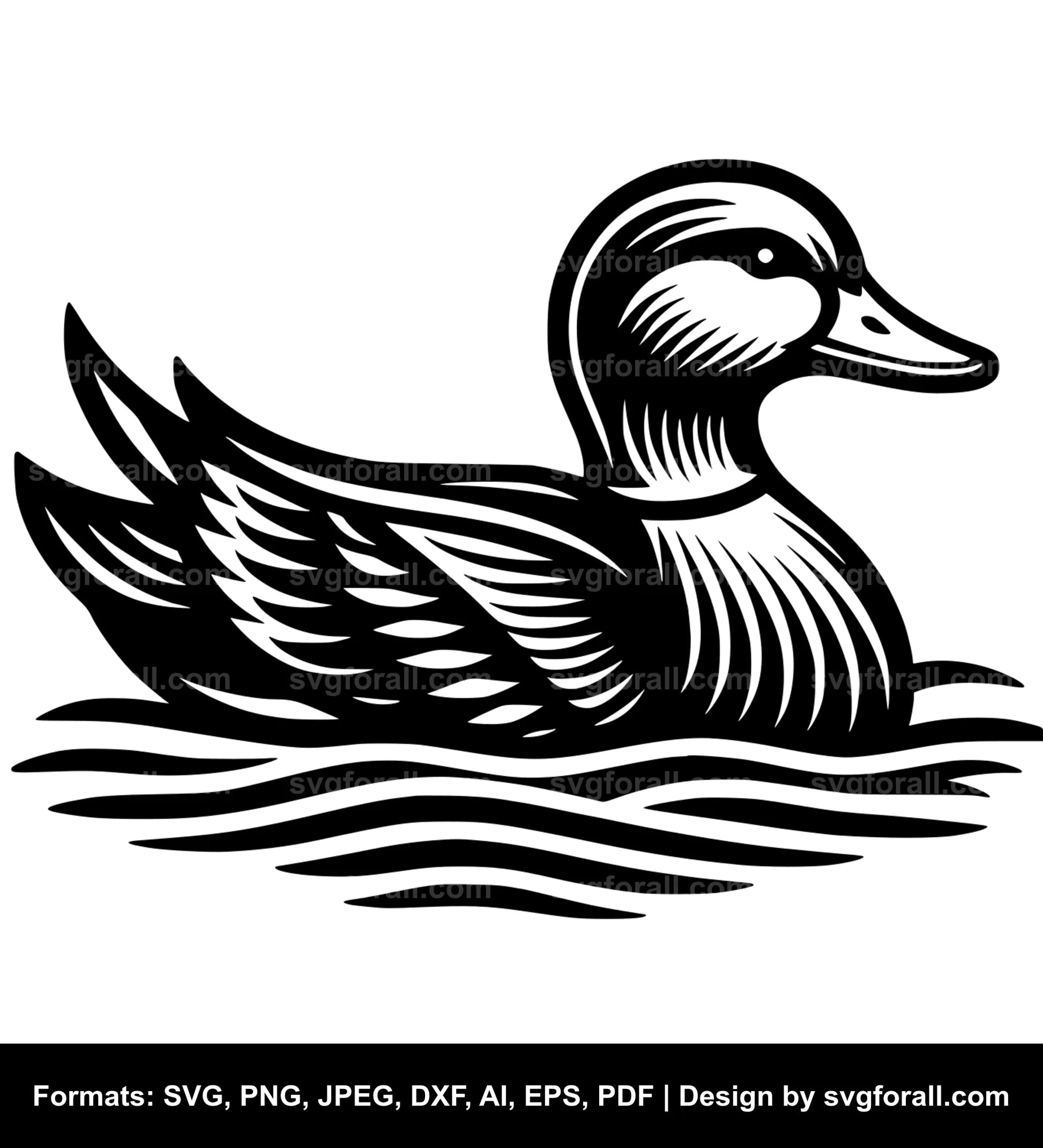 Duck Swimming SVG PNG