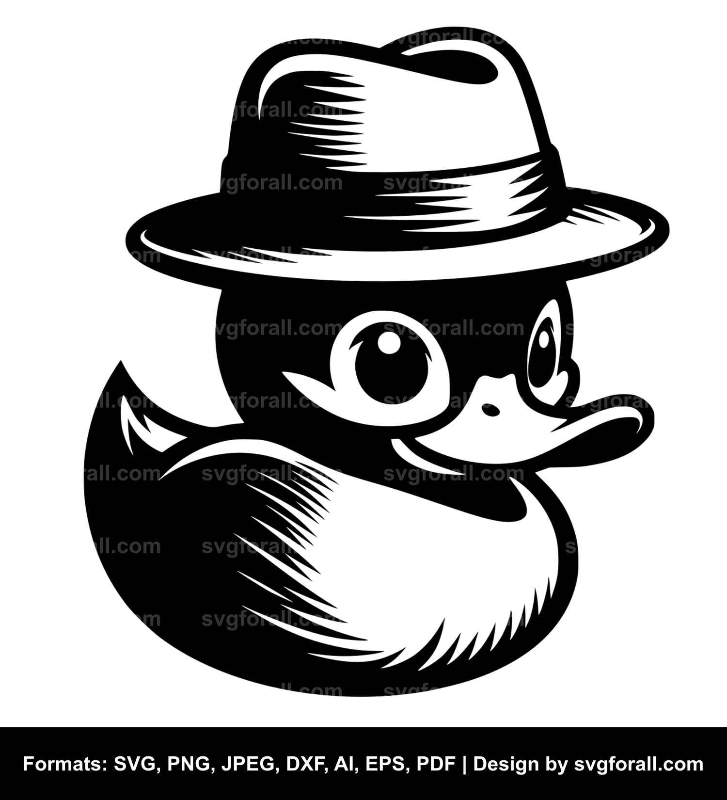 Duck With Hat SVG Design