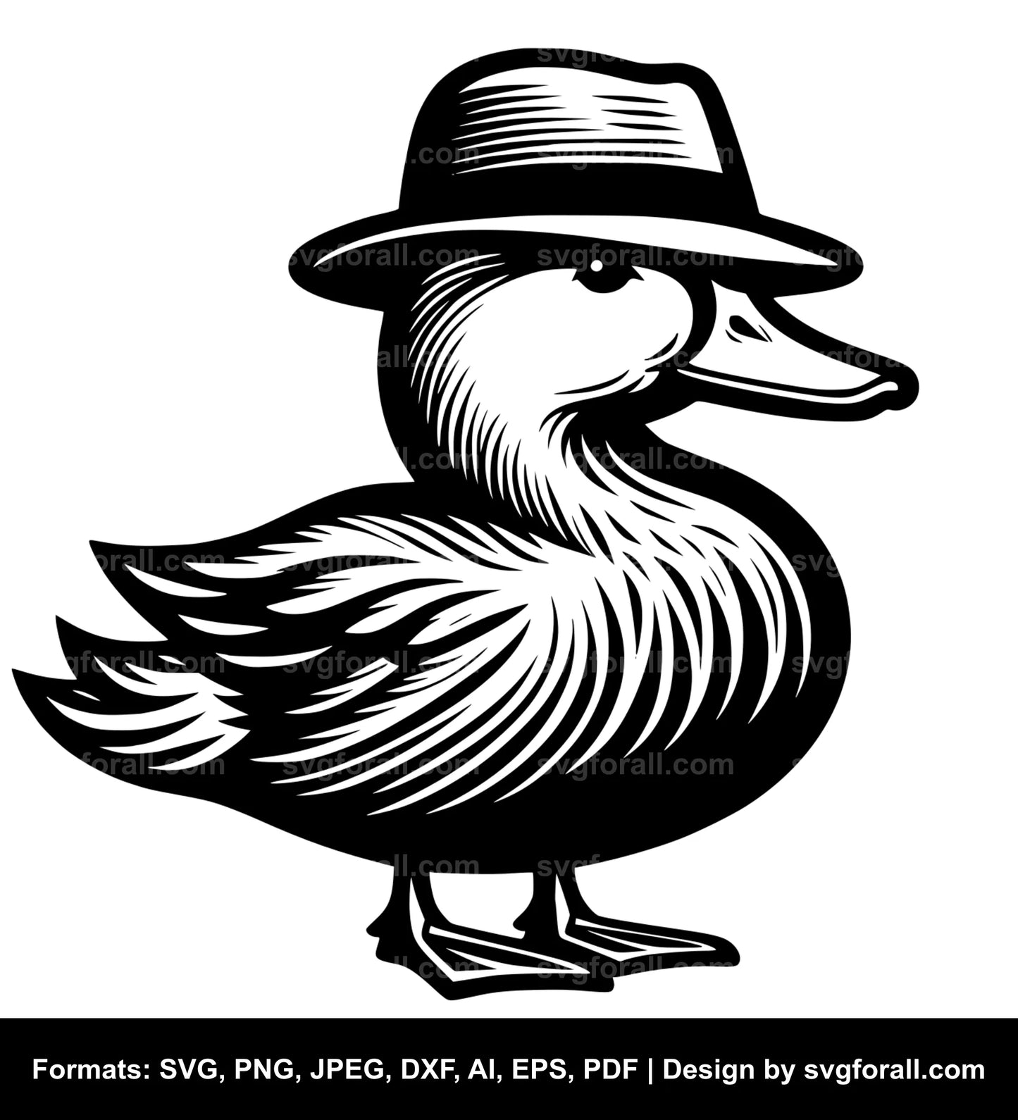 Duck With Hat SVG File