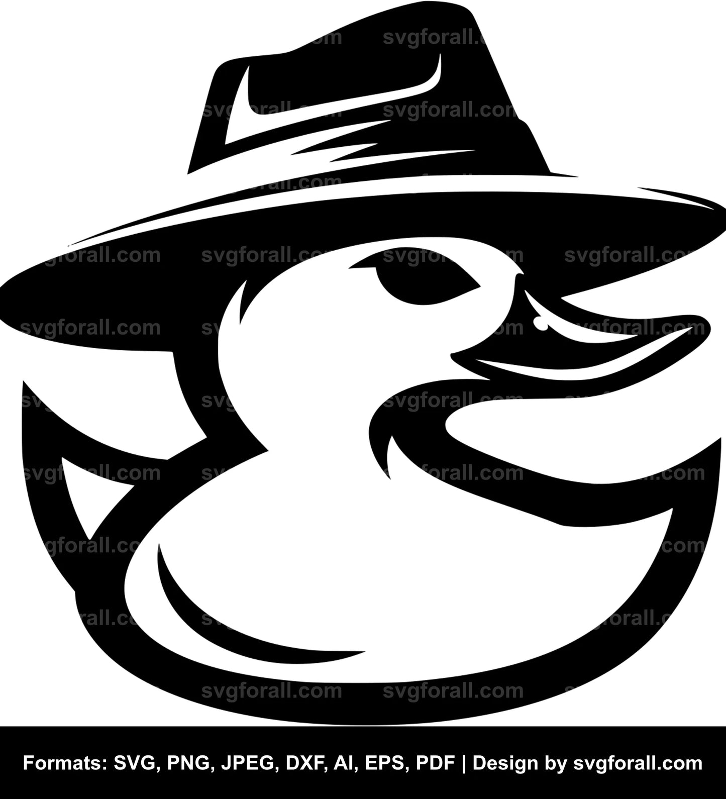 Duck With Hat SVG Vector