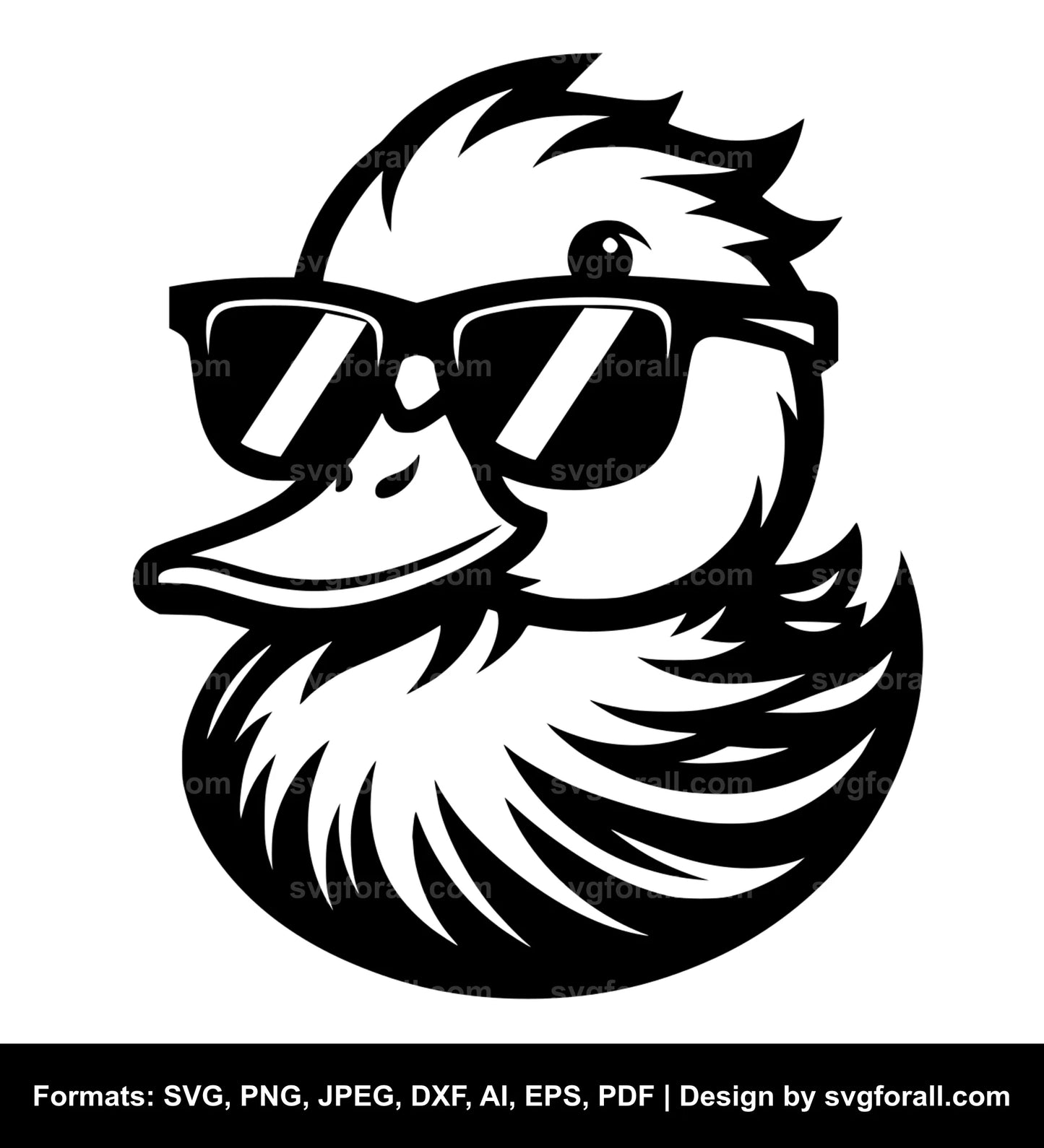 Duck With Sunglasses SVG Design