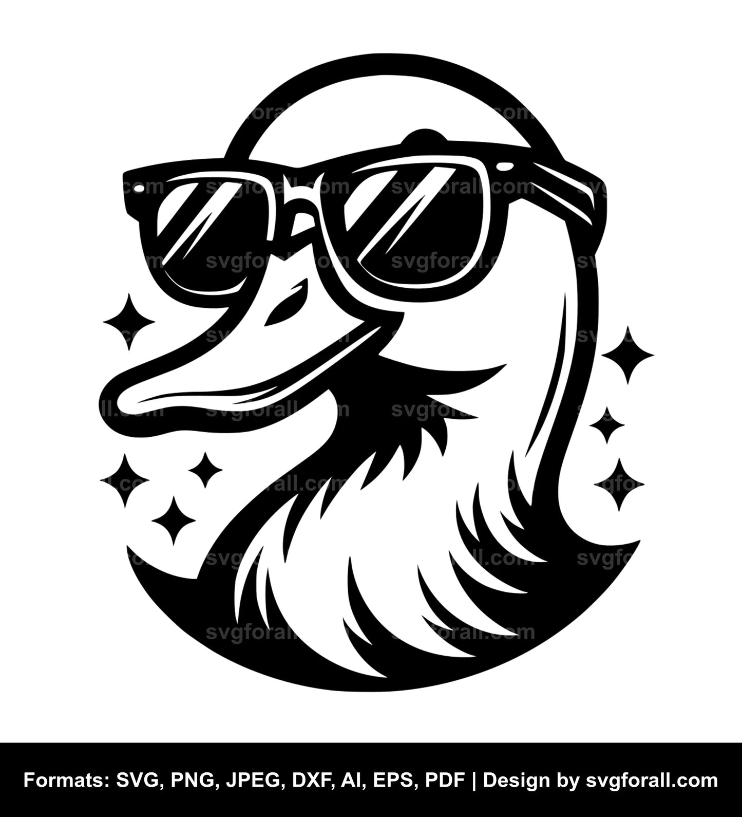 Duck With Sunglasses SVG File